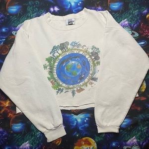 Vintage 90s Lee Cropped Graphic Sweater Large USA
